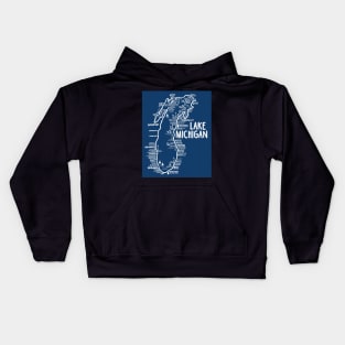 Lake Michigan Map Kids Hoodie